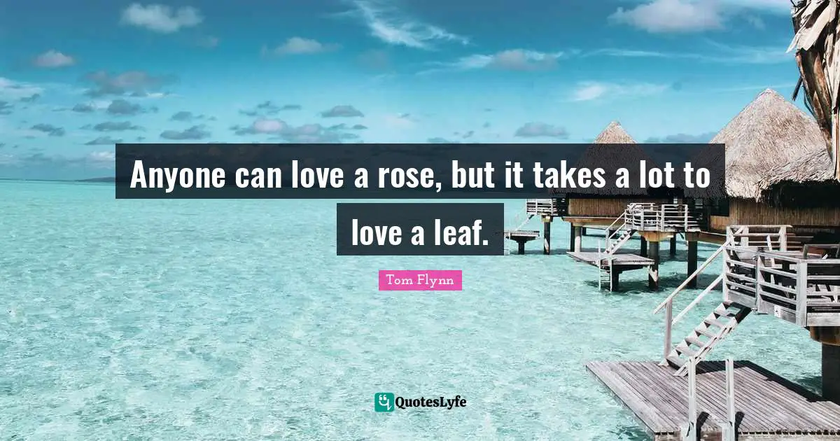 Rose Quotes: "Anyone can love a rose, but it takes a lot to love a leaf."