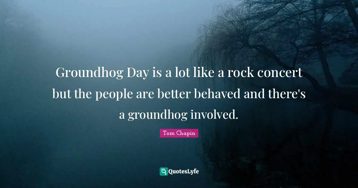 Groundhog Day is a lot like a rock concert but the people are better behaved and there's a groundhog involved.