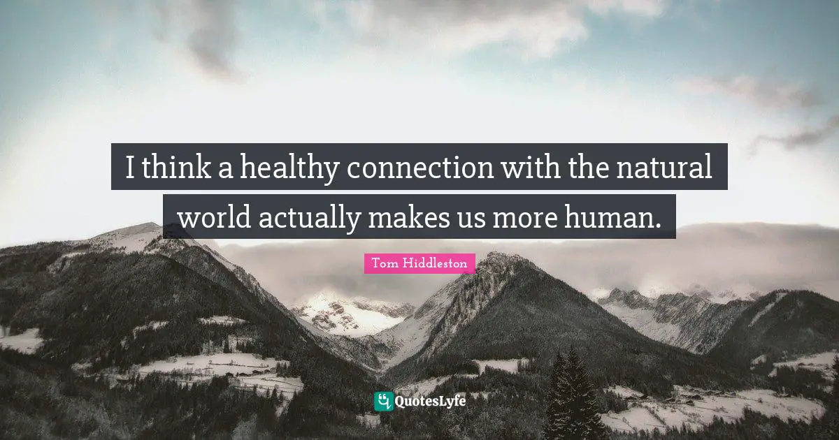 I think a healthy connection with the natural world actually makes us more human.