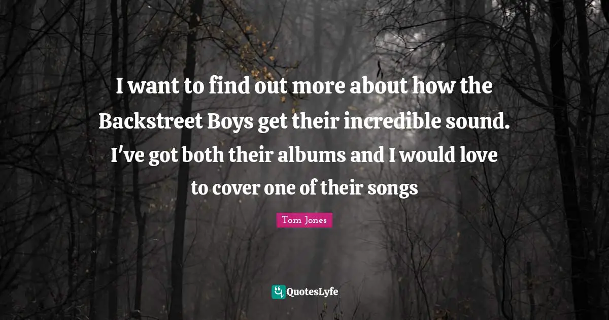 I want to find out more about how the Backstreet Boys get their incredible sound. I've got both their albums and I would love to cover one of their songs