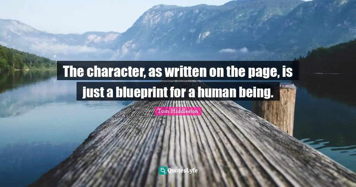 The character, as written on the page, is just a blueprint for a human being.