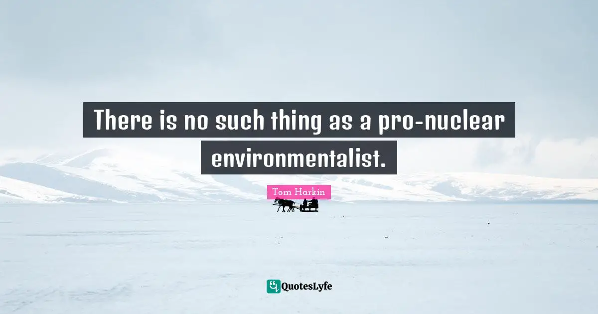 Tom Harkin Quotes: "There is no such thing as a pro-nuclear environmentalist."
