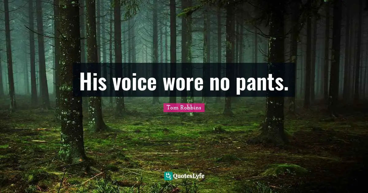 His voice wore no pants.