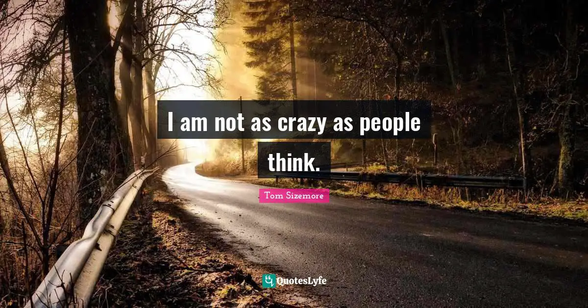I am not as crazy as people think.