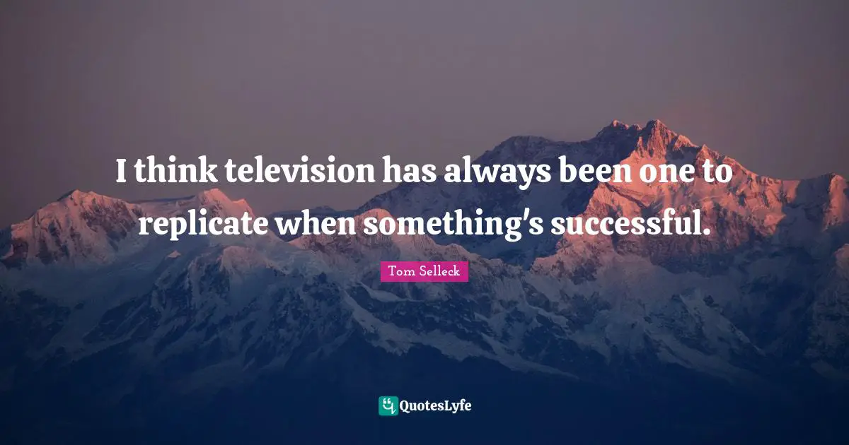 Replicate Quotes: "I think television has always been one to replicate when something's successful."