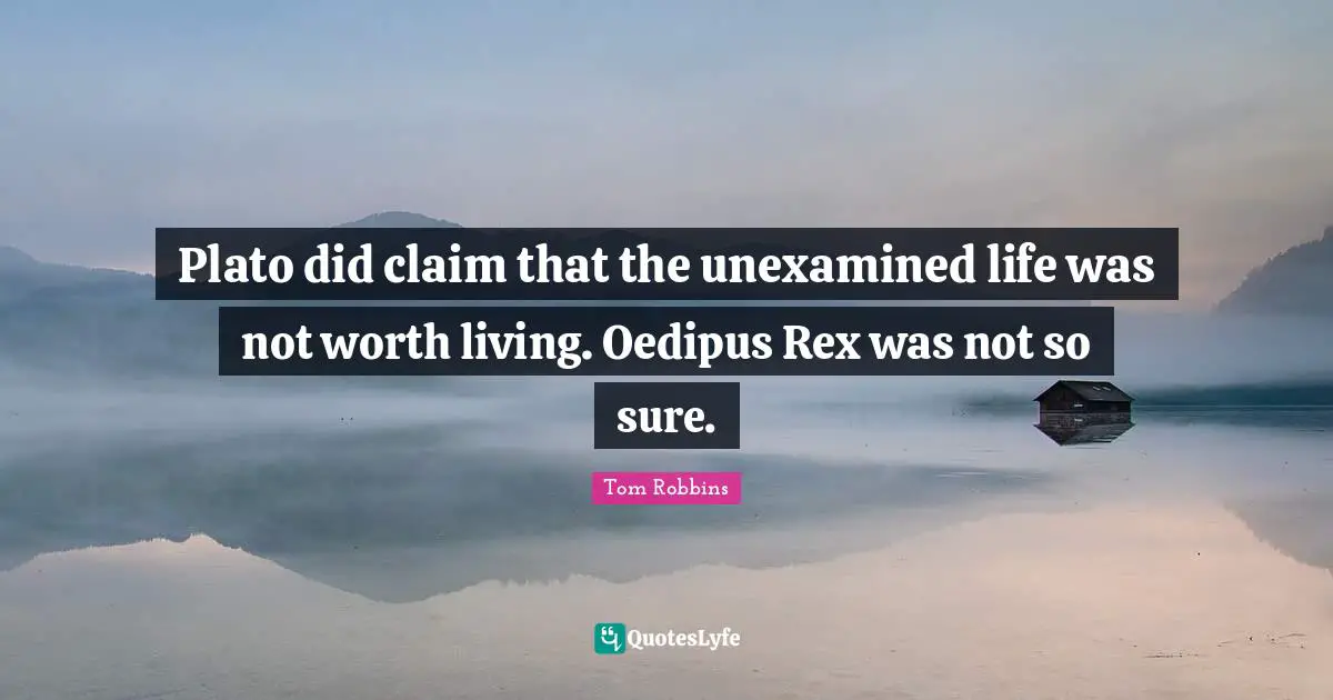 Plato did claim that the unexamined life was not worth living. Oedipus Rex was not so sure.