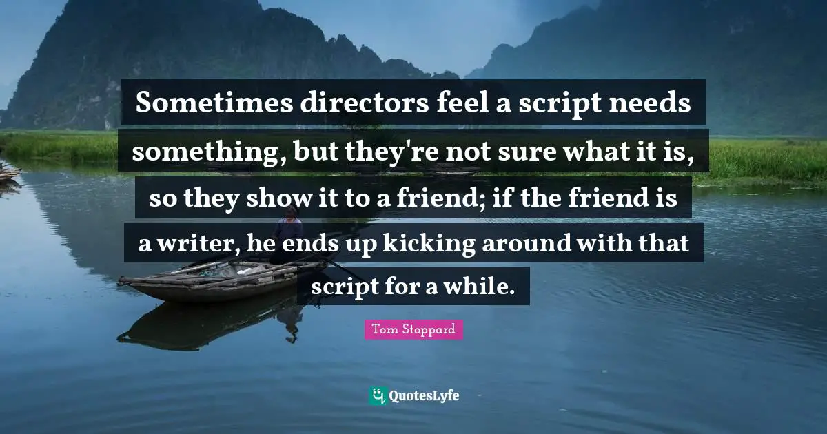 Sometimes directors feel a script needs something, but they're not sure what it is, so they show it to a friend; if the friend is a writer, he ends up kicking around with that script for a while.