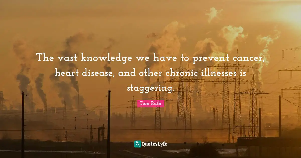 The vast knowledge we have to prevent cancer, heart disease, and other chronic illnesses is staggering.