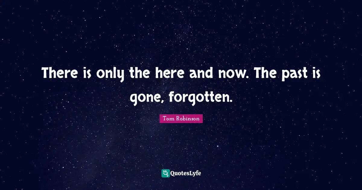 Here And Now Quotes: "There is only the here and now. The past is gone, forgotten."