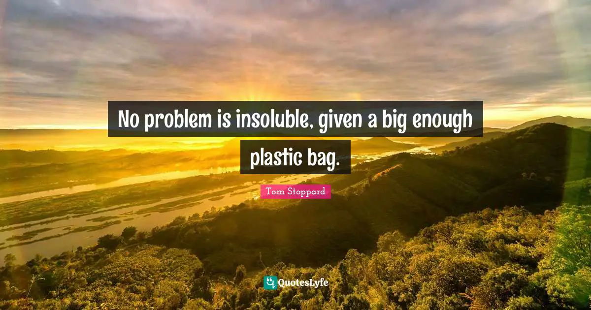 No problem is insoluble, given a big enough plastic bag.