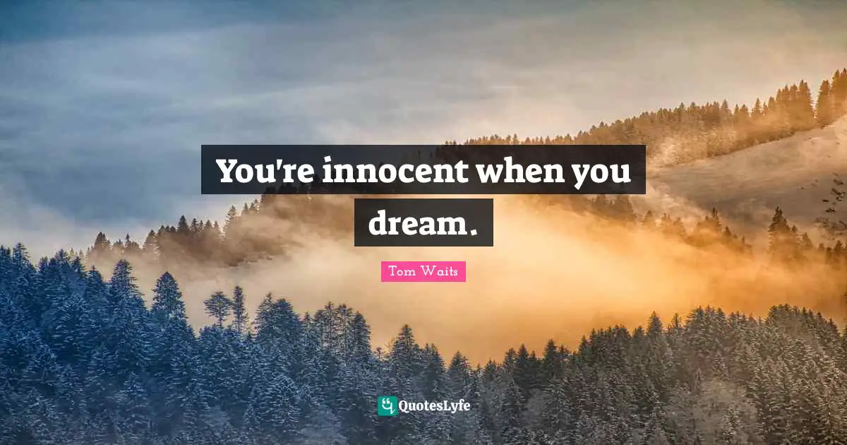 You're innocent when you dream.
