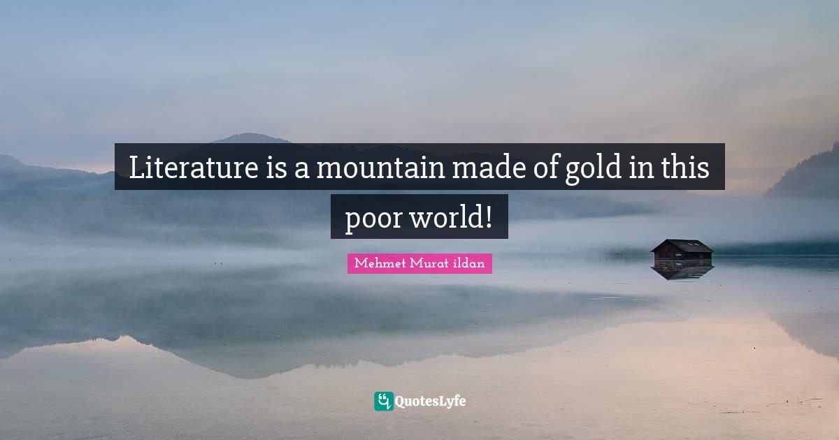 Literature is a mountain made of gold in this poor world!