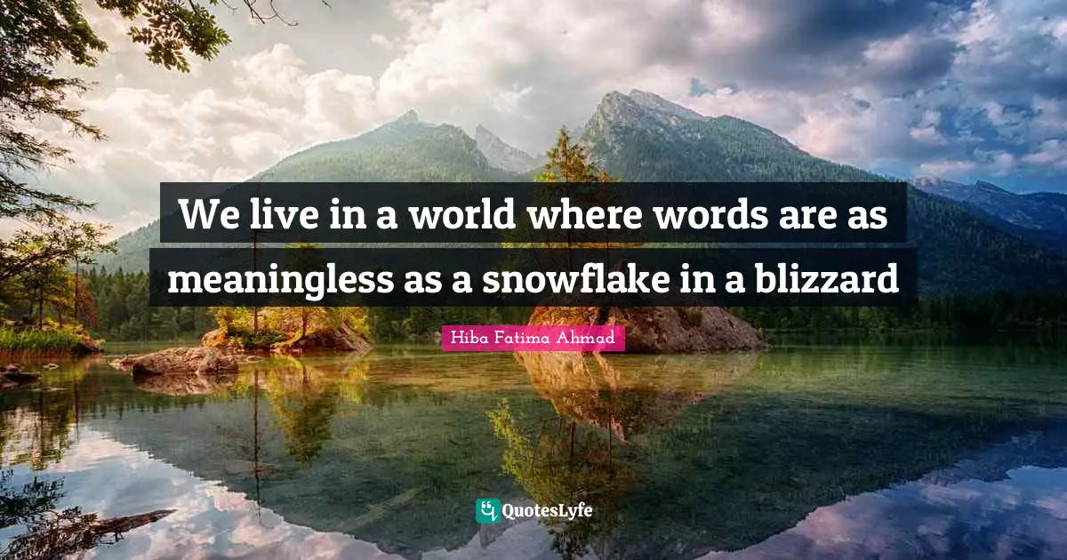We live in a world where words are as meaningless as a snowflake in a blizzard