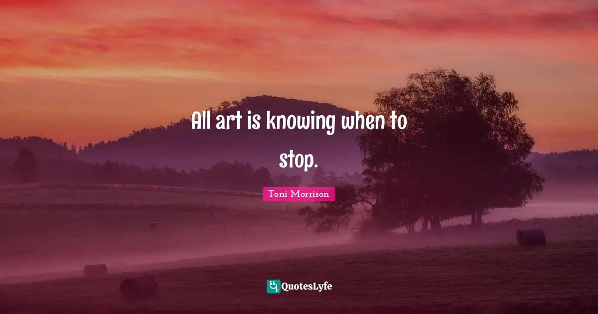 All art is knowing when to stop.