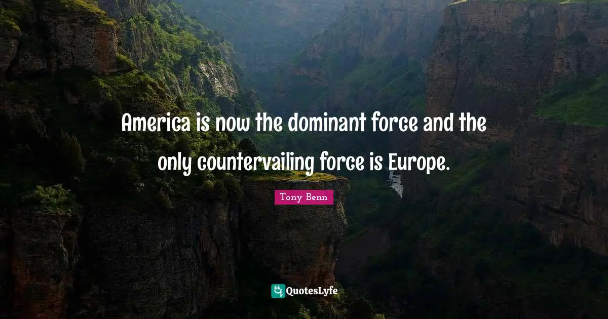 America is now the dominant force and the only countervailing force is Europe.