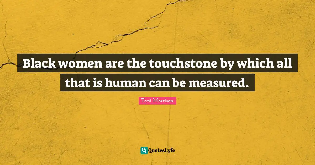 Black women are the touchstone by which all that is human can be measured.