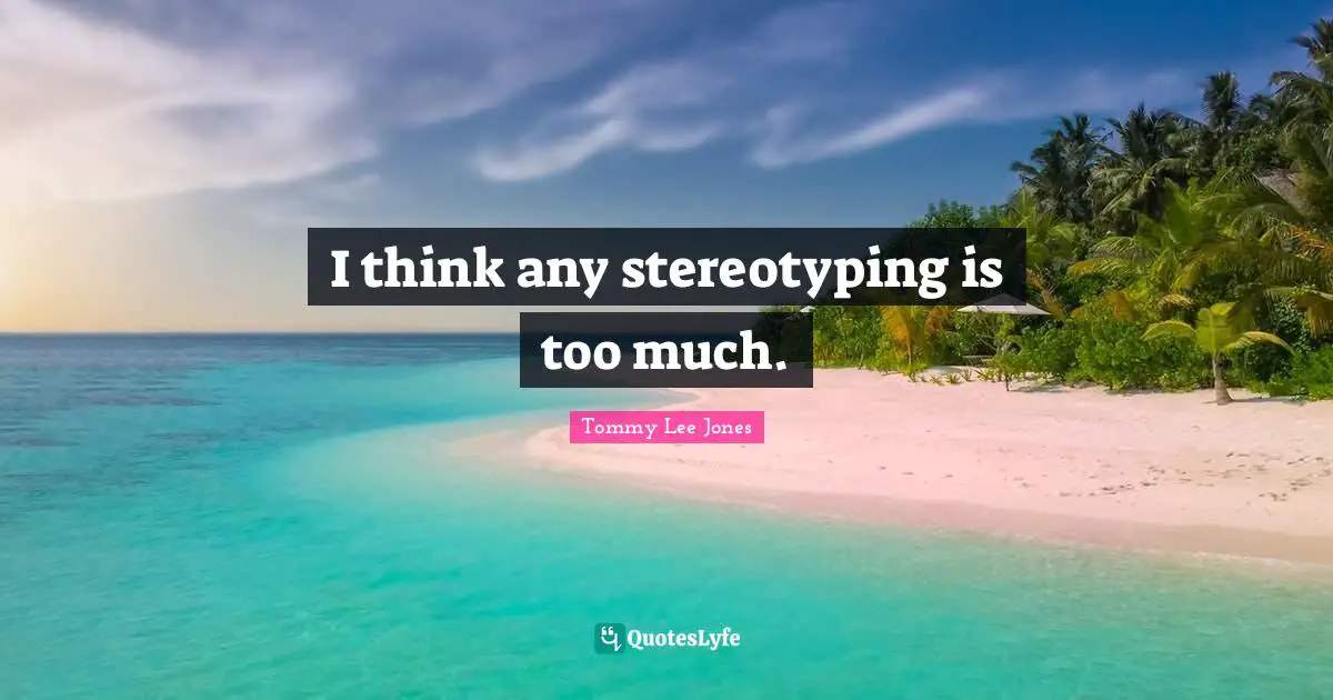 I think any stereotyping is too much.