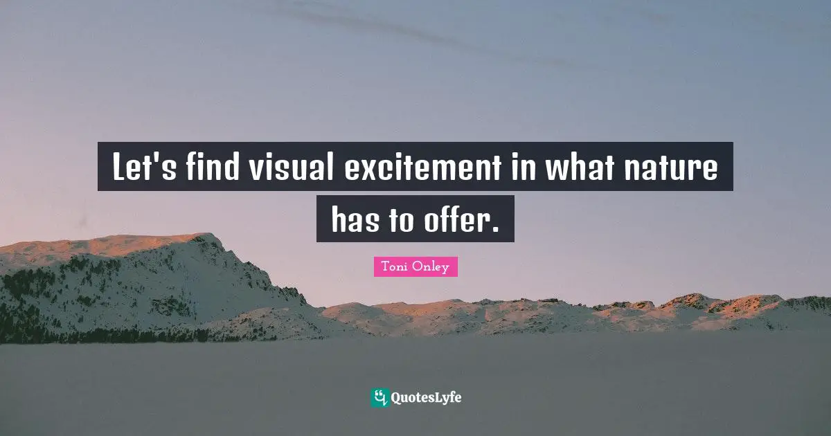 Let's find visual excitement in what nature has to offer.
