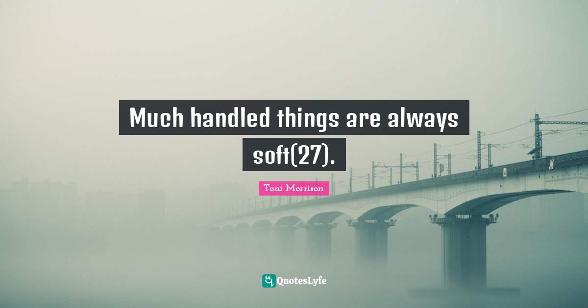 Much handled things are always soft(27).