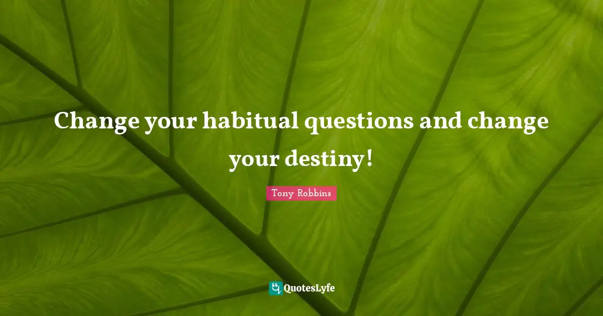 Change your habitual questions and change your destiny!