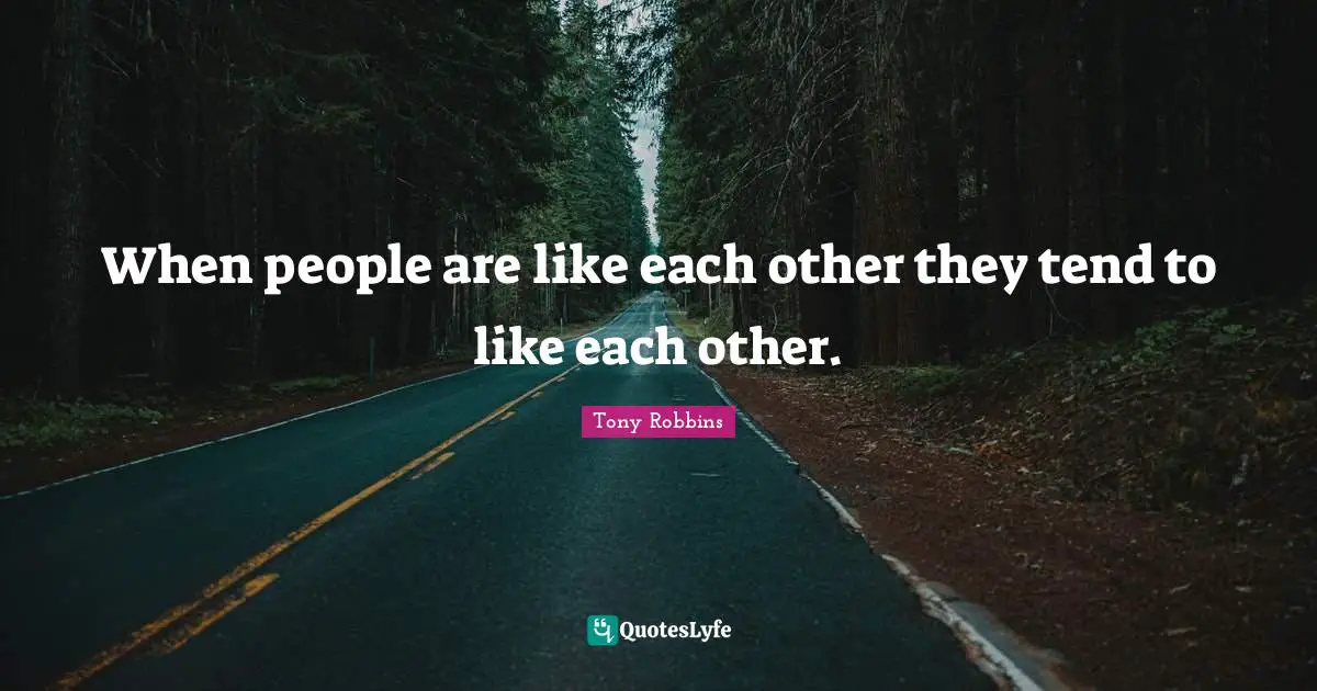 When people are like each other they tend to like each other.