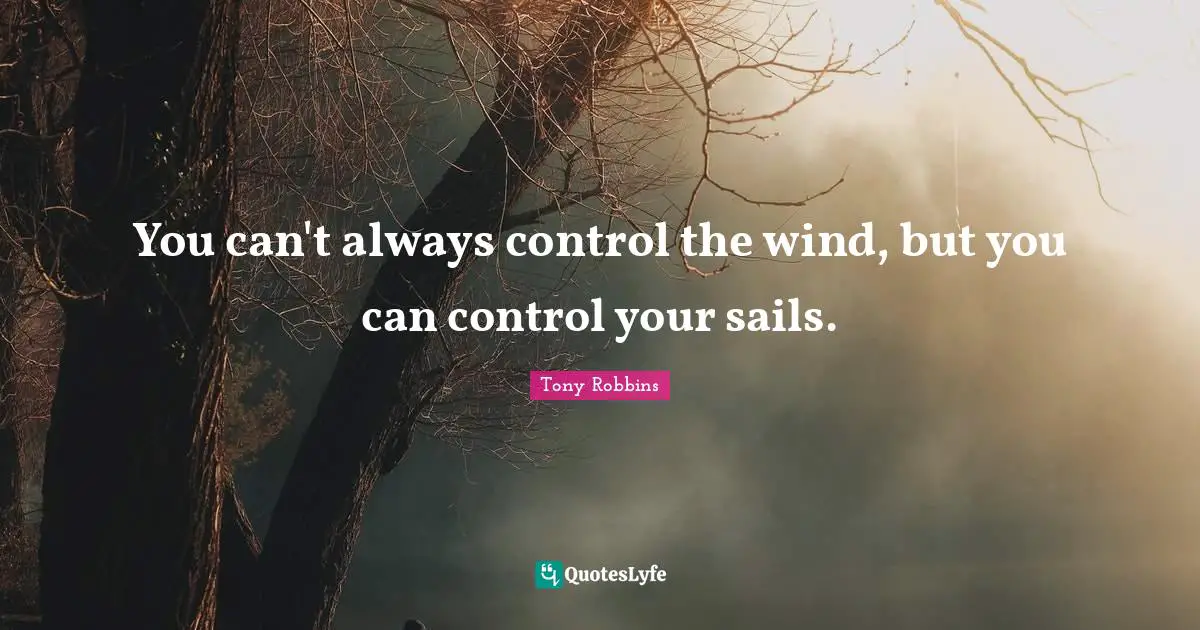 You can't always control the wind, but you can control your sails.