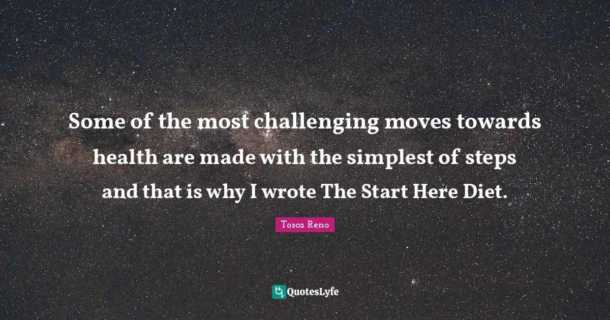 Some of the most challenging moves towards health are made with the simplest of steps and that is why I wrote The Start Here Diet.