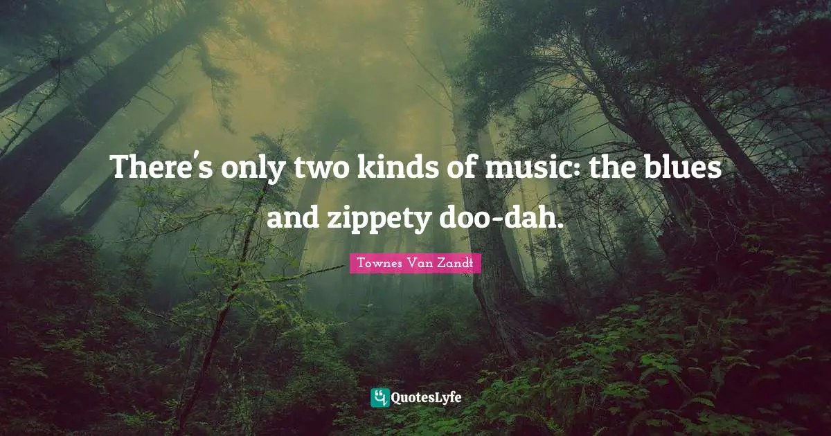 There's only two kinds of music: the blues and zippety doo-dah.