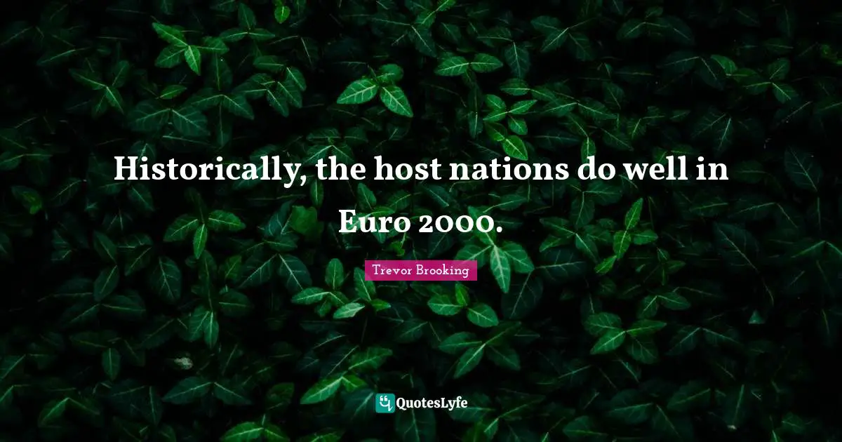 Historically, the host nations do well in Euro 2000.