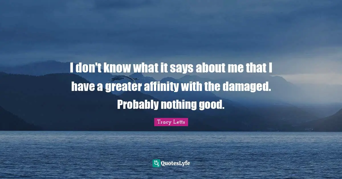 I don't know what it says about me that I have a greater affinity with the damaged. Probably nothing good.