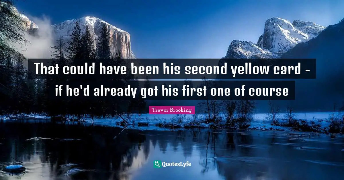 That could have been his second yellow card - if he'd already got his first one of course