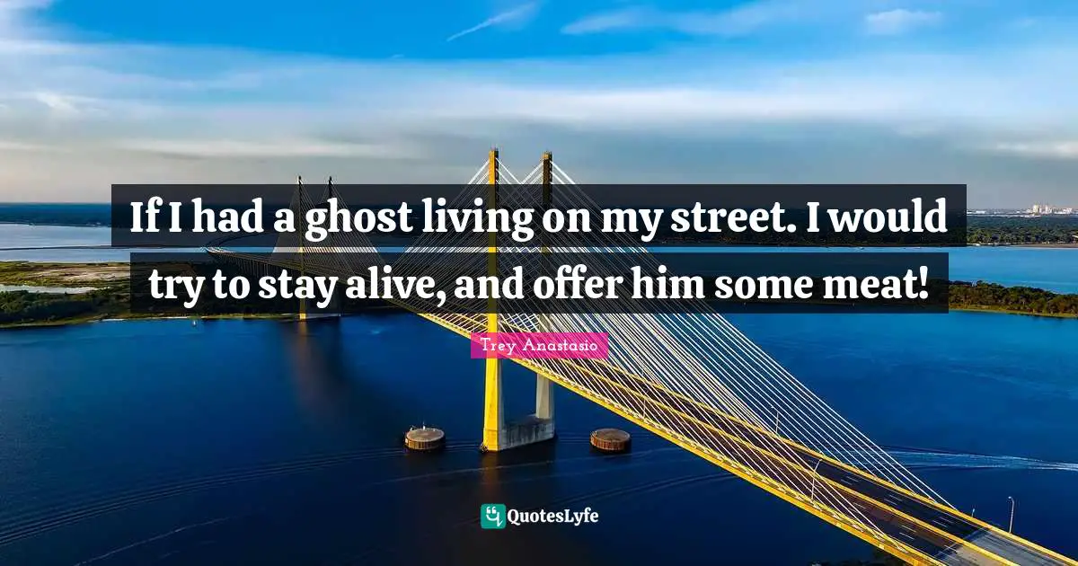 If I had a ghost living on my street. I would try to stay alive, and offer him some meat!