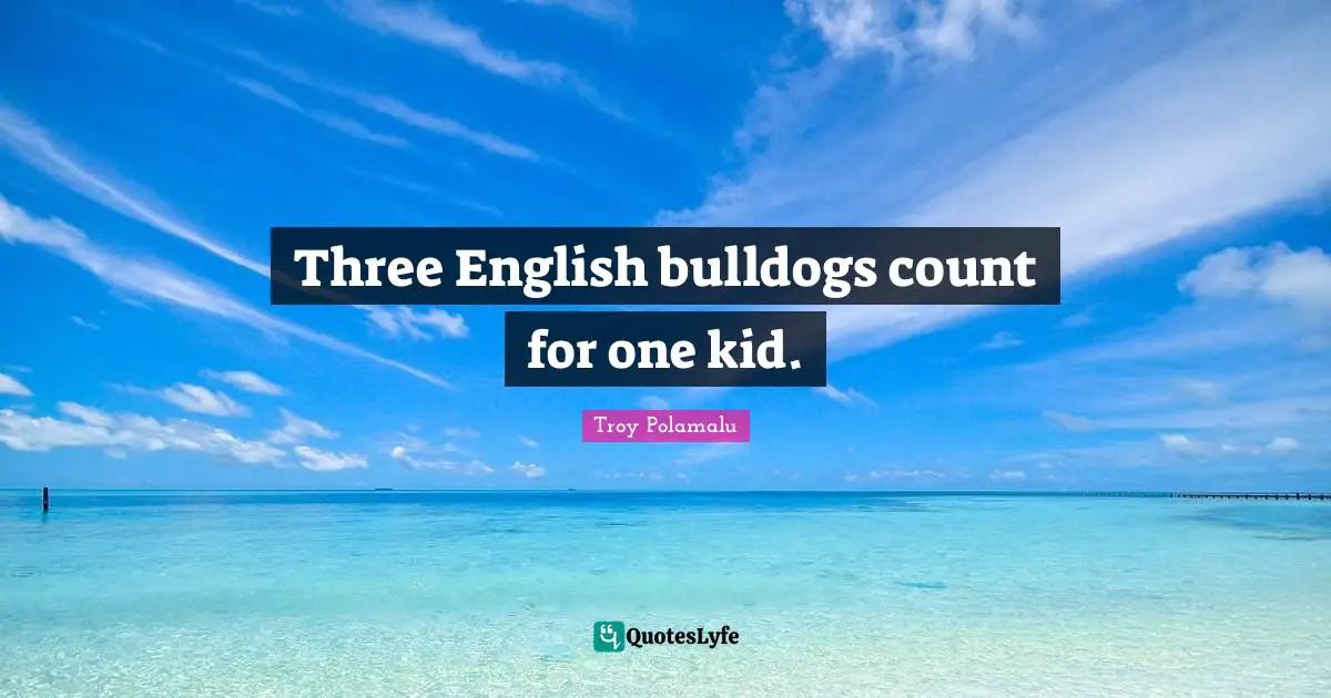 Three English bulldogs count for one kid.