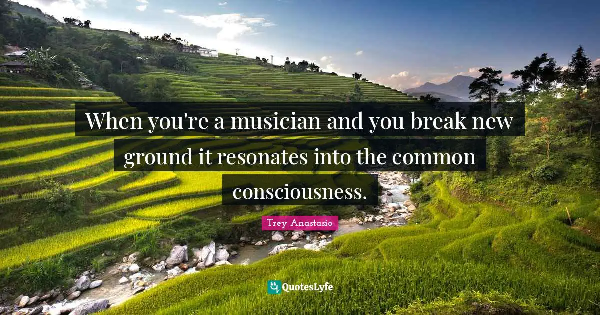 When you're a musician and you break new ground it resonates into the common consciousness.