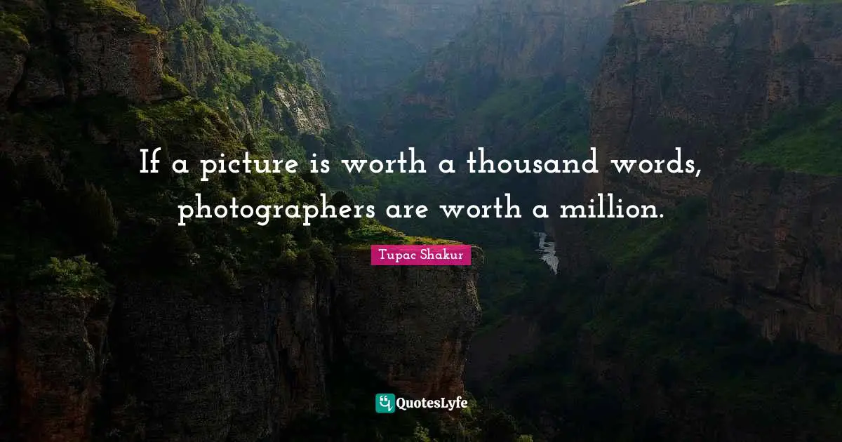 If a picture is worth a thousand words, photographers are worth a million.