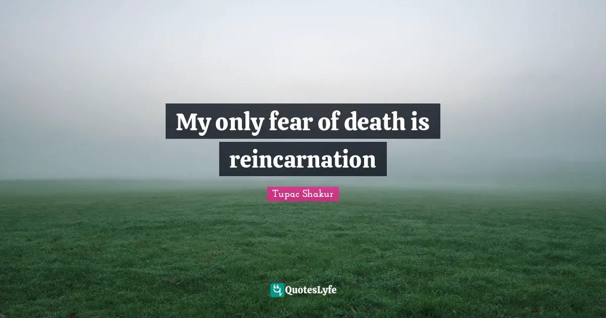 Reincarnation Quotes: "My only fear of death is reincarnation"