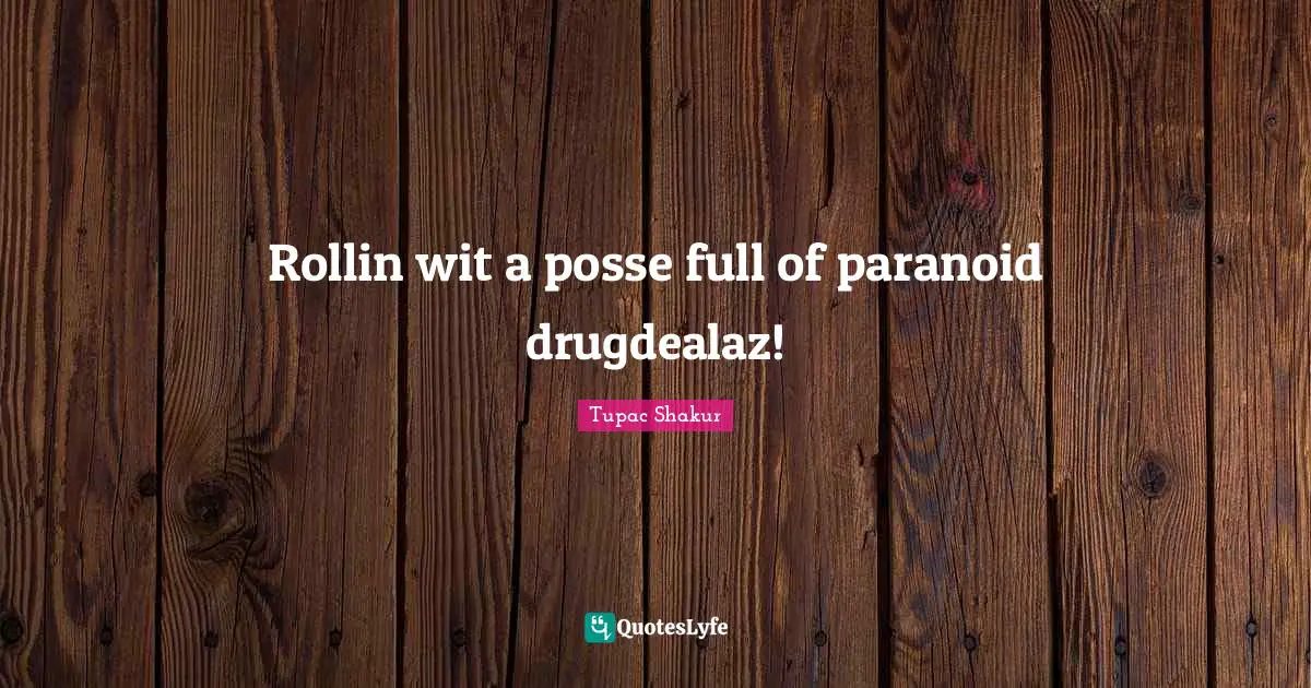 Paranoid Quotes: "Rollin wit a posse full of paranoid drugdealaz!"