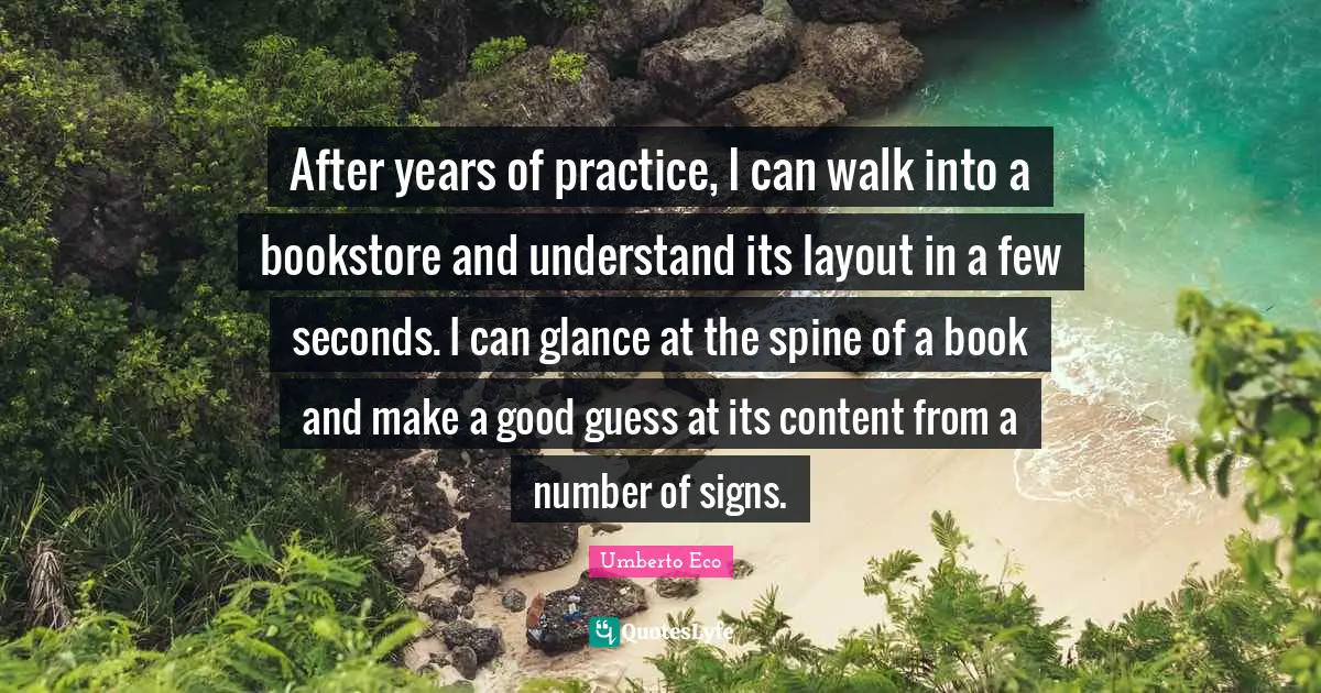 After years of practice, I can walk into a bookstore and understand its layout in a few seconds. I can glance at the spine of a book and make a good guess at its content from a number of signs.