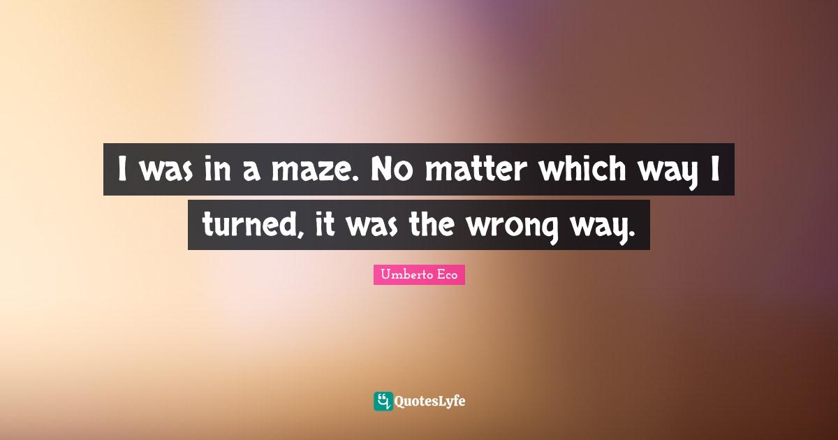 I was in a maze. No matter which way I turned, it was the wrong way.
