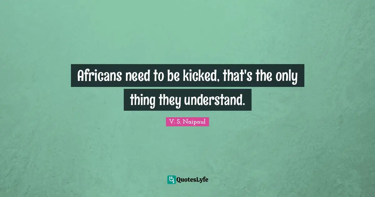 Africans need to be kicked, that's the only thing they understand.