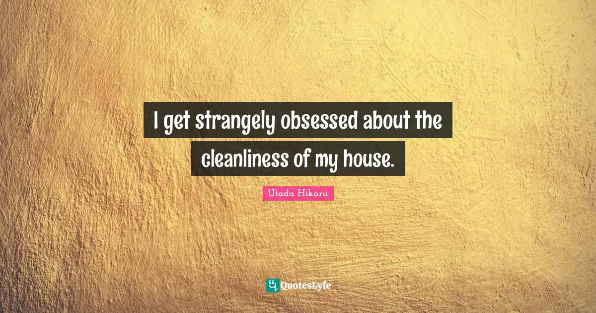 I get strangely obsessed about the cleanliness of my house.
