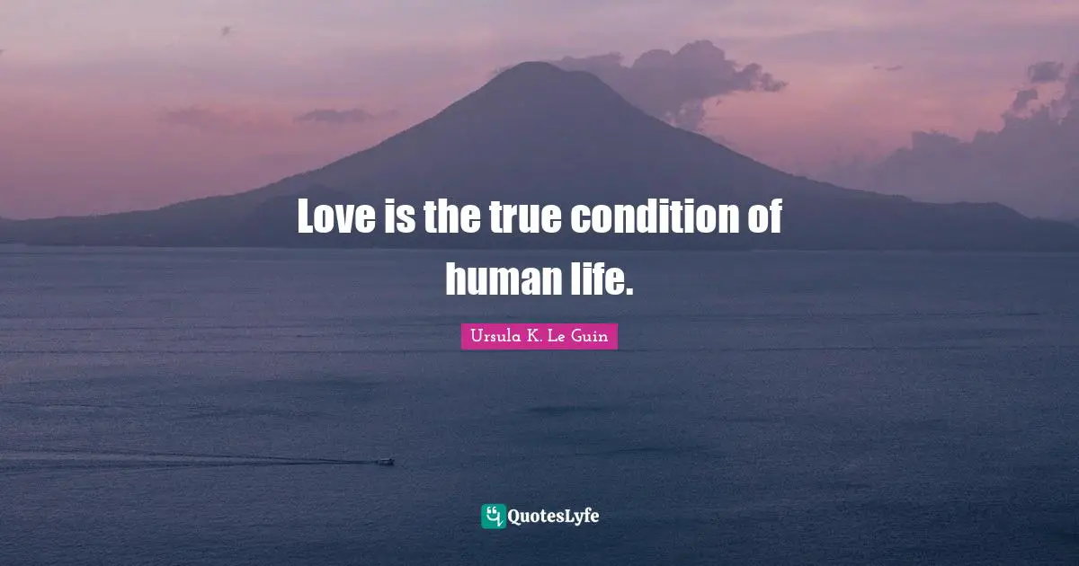 Love is the true condition of human life.