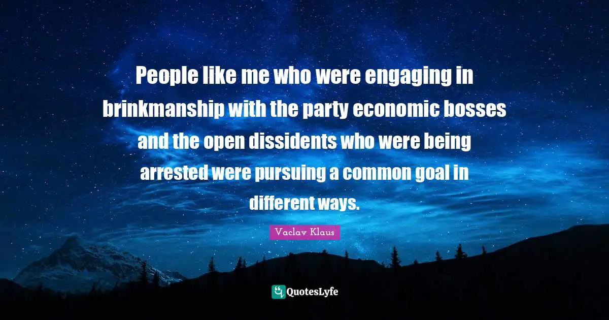 People like me who were engaging in brinkmanship with the party economic bosses and the open dissidents who were being arrested were pursuing a common goal in different ways.