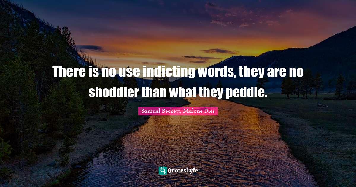 There is no use indicting words, they are no shoddier than what they peddle.