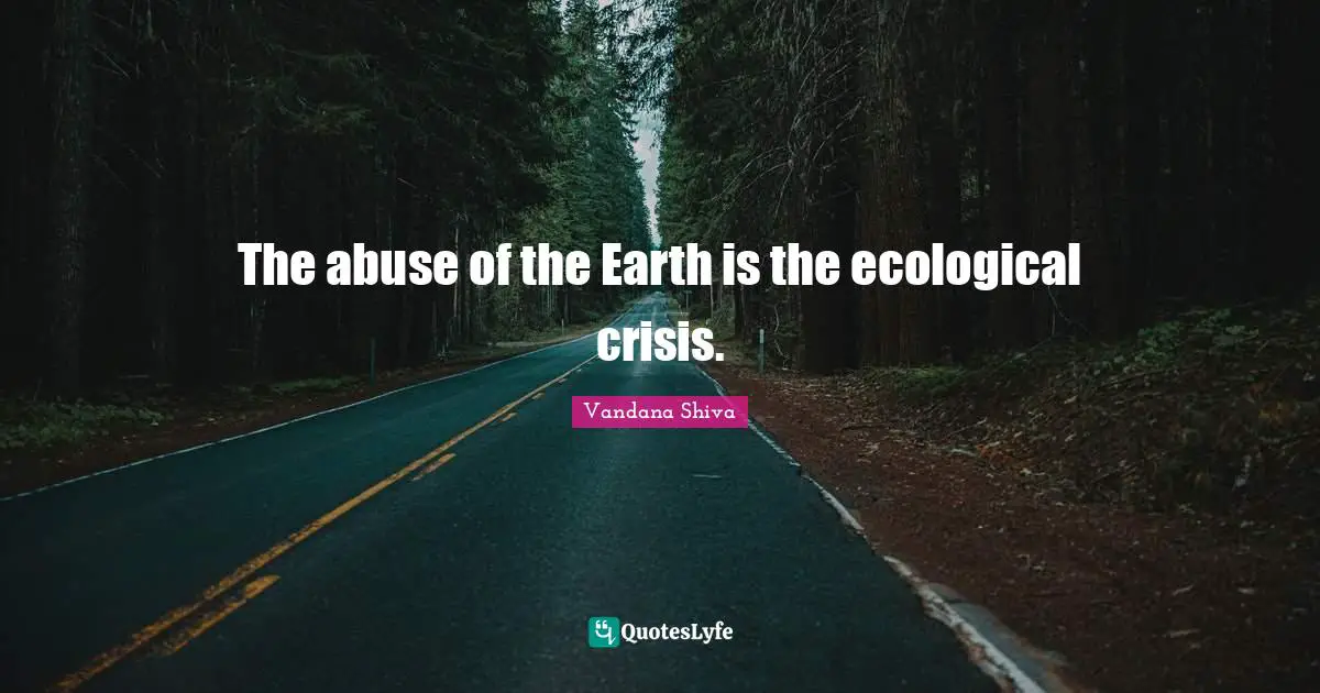 The abuse of the Earth is the ecological crisis.