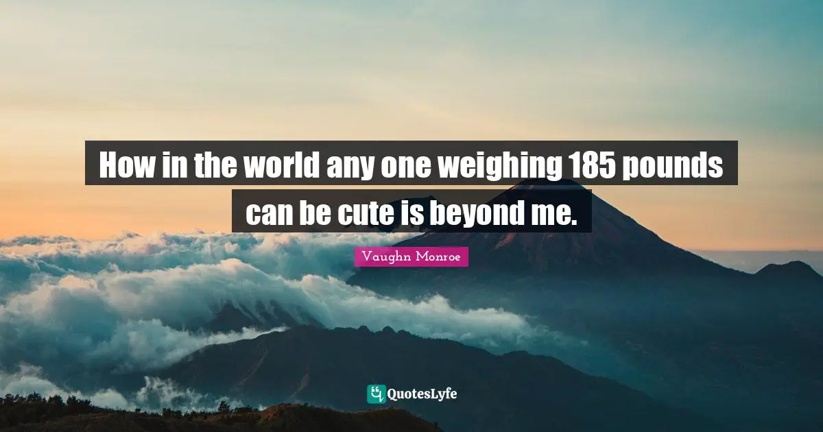 How in the world any one weighing 185 pounds can be cute is beyond me.