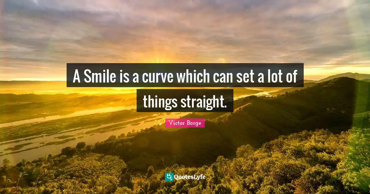 A Smile is a curve which can set a lot of things straight.