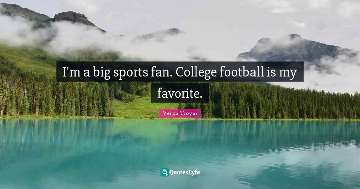 I'm a big sports fan. College football is my favorite.