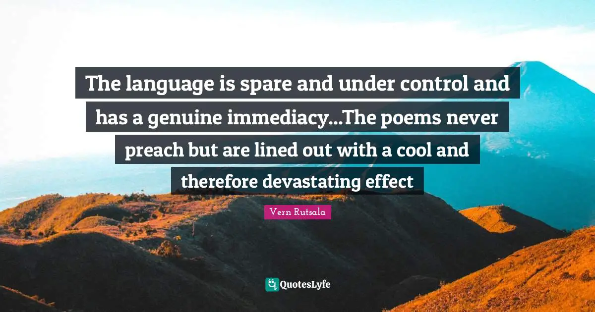 The language is spare and under control and has a genuine immediacy...The poems never preach but are lined out with a cool and therefore devastating effect