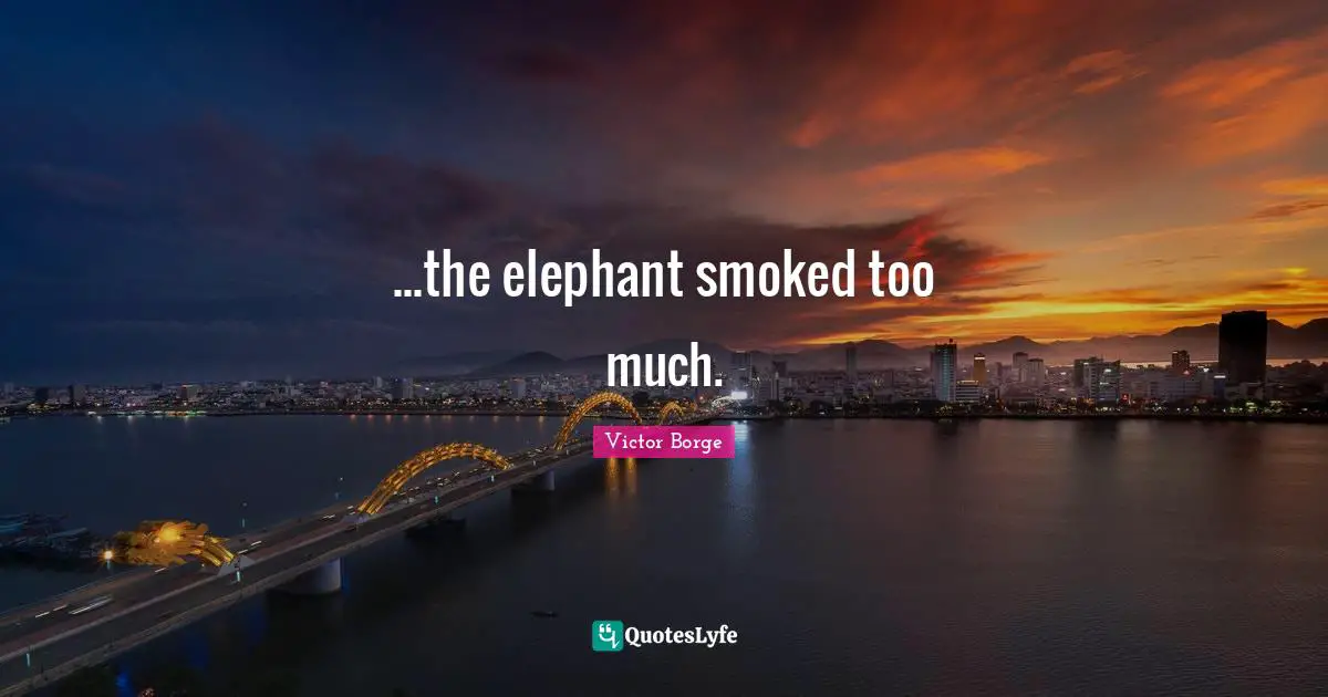 ...the elephant smoked too much.